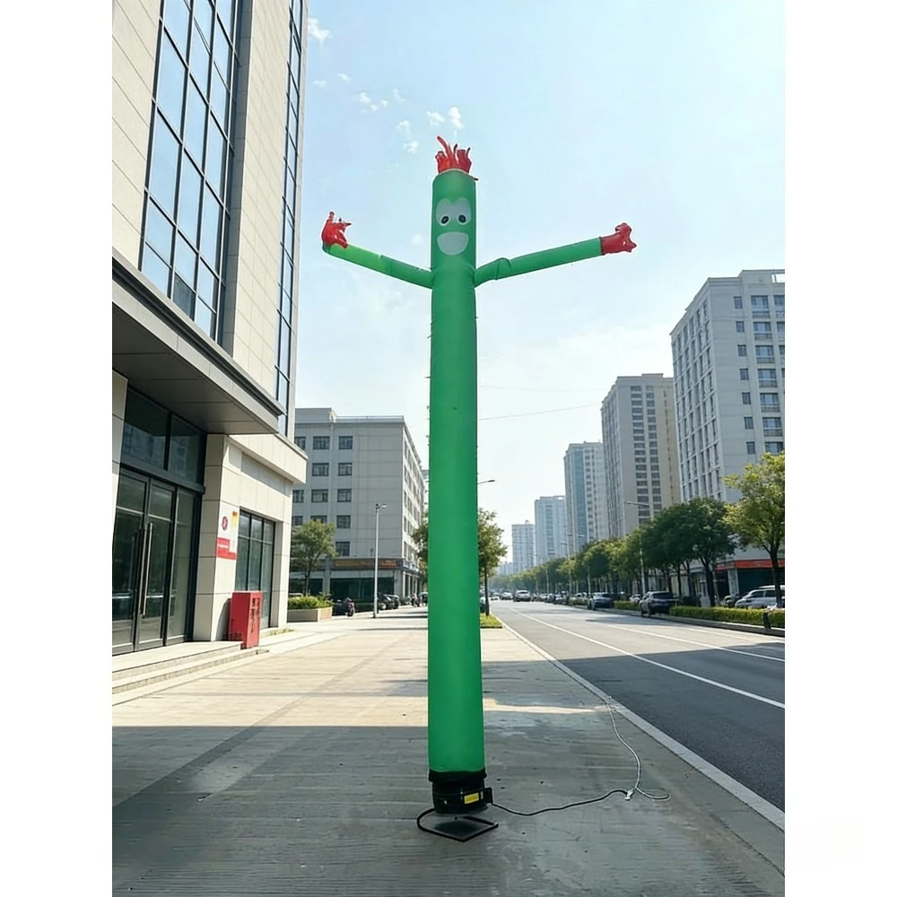 Green 20FT Aerial Dancer Inflatable Santa Sleigh Pipe Organ Festival Advertising Theme Event Decorations
