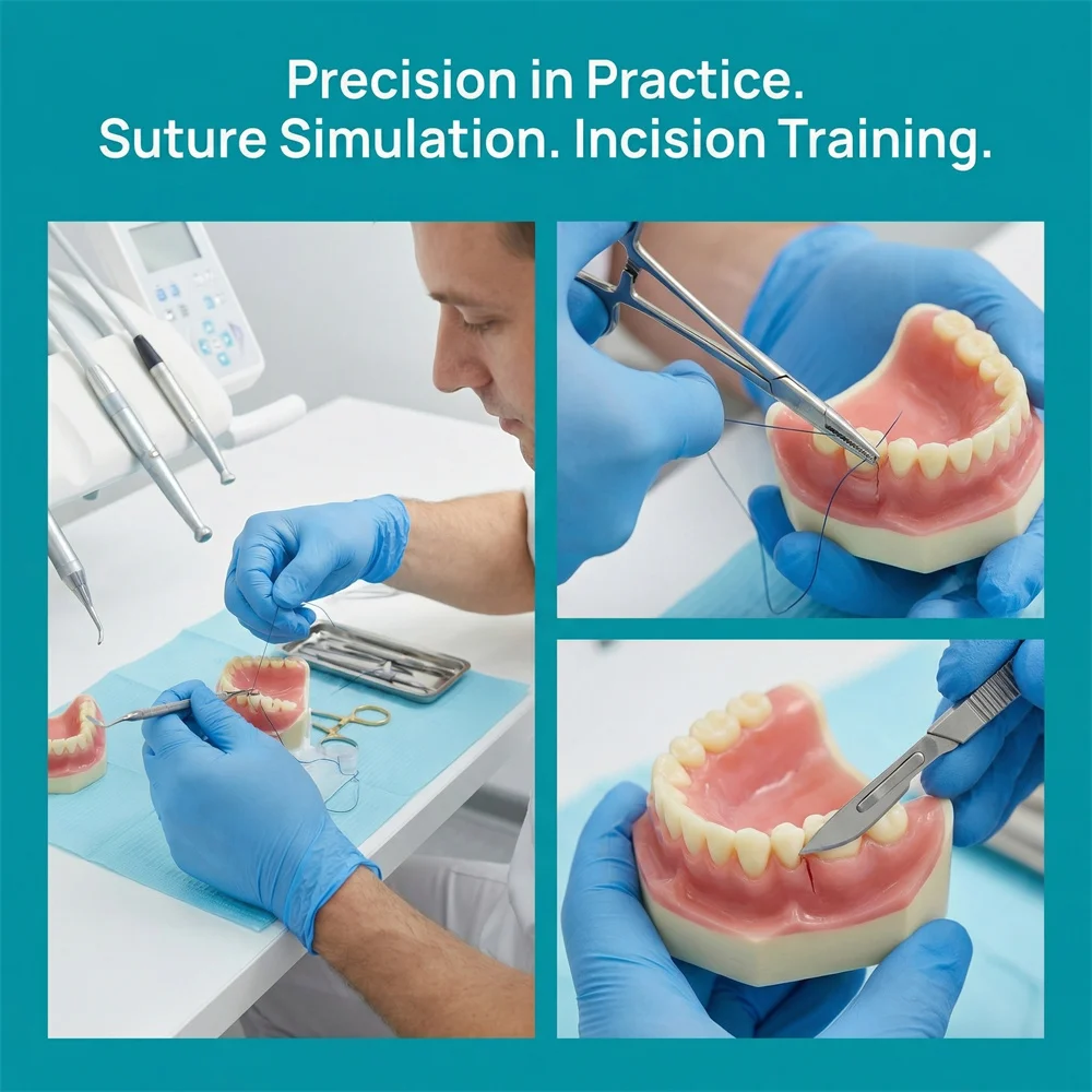 

Учебная модель для стоматологических имплантатов: верхняя и нижняя челюсти, синусы, мягкие десны, зубы. Инструменты для практики, обучения и демонстрации в стоматологии.