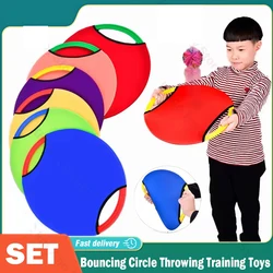 Bouncing Circle Throwing Training Toys Kids Adult Outdoor Interactive Cooperative Games Racket Catch Elastic Paddle Ball Fun Gam