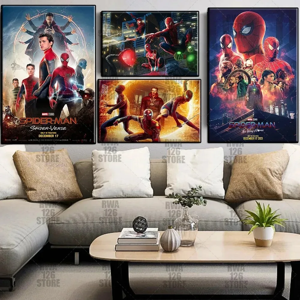 MINISO Spiderman No Way Home Movie The Trio Spiderman Fanart Character Wall Art Posters decoración del hogar pintura murales impresiones