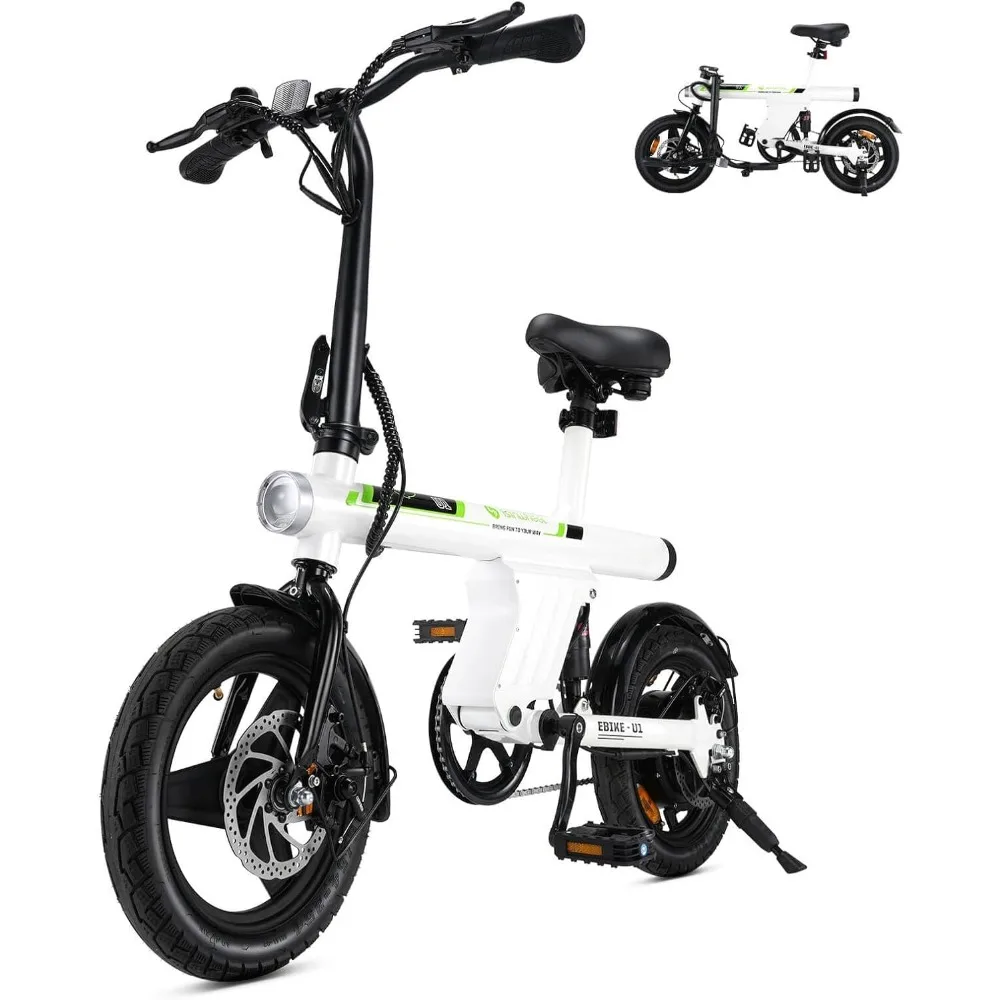 

U1 Electric Bike for Adults 500W Motor, 20 mph Folding Ebike, 14" Adults Electric Bicycles with Smart Uphill, 25 Miles PAS Range