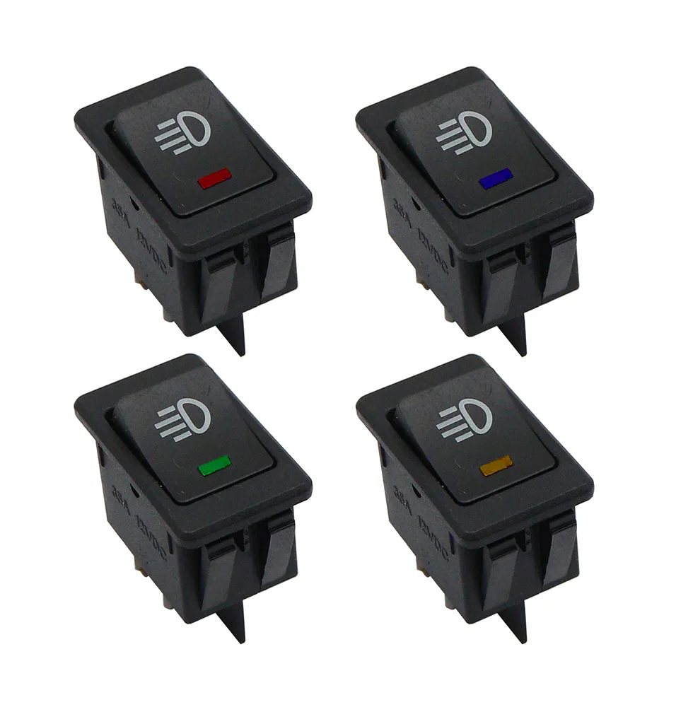 KCD4 Rocker Switch ON-OFF 2 Position 4 Pins LED 12V 35A automobile refitting fog lamp switch with light Rocker switch