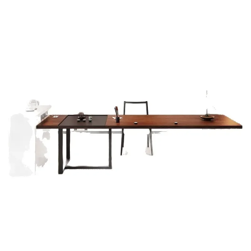 

Solid wood tea table with built in kettle, integrated modern simple tea room office tea table