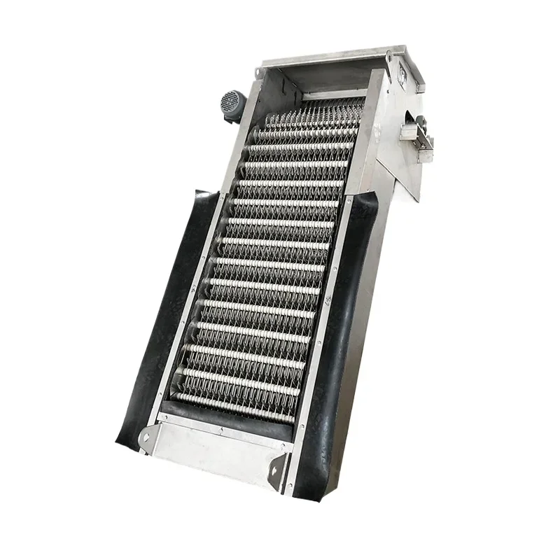 Customized rotary grille decontamination machine Stainless steel rake tooth decontamination Thickness rainwater sewage ladder