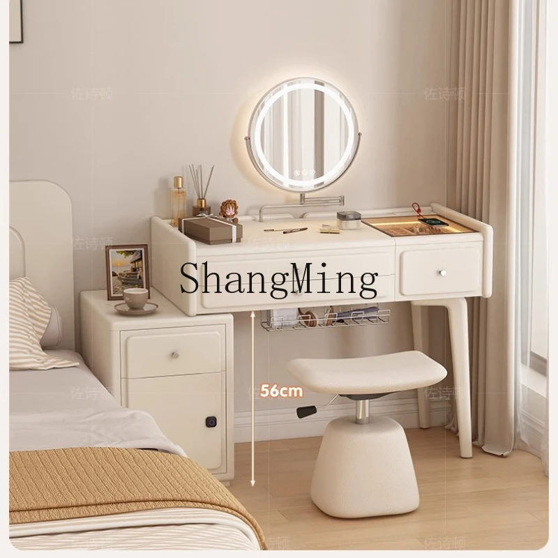 

SM cream wind solid wood dresser safe integrated new bedside storage dressing table