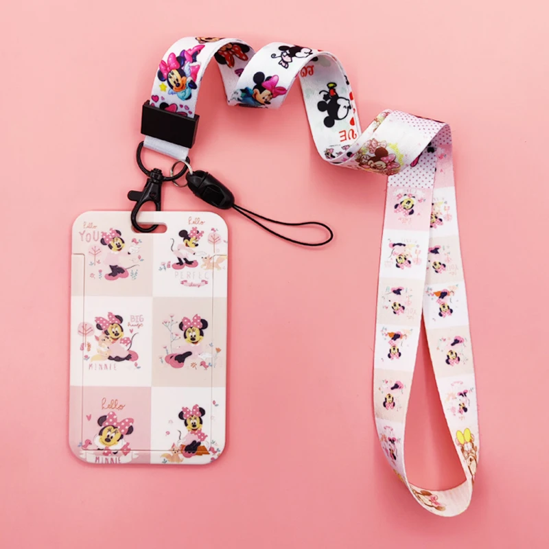 Disney Badge Card Holder Lanyard Girls Credit Card Case Neck Strap ID  Card Holder Phone Rope Credentials Accessories Gifts