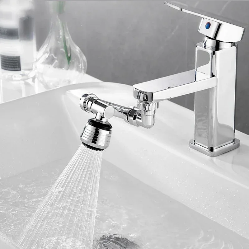 1080 °   Grifo de rotación Universal, cabezal rociador de modo Dual, lavabo, cocina, brazo de Robot, grifos de extensión, aireador, accesorio de baño