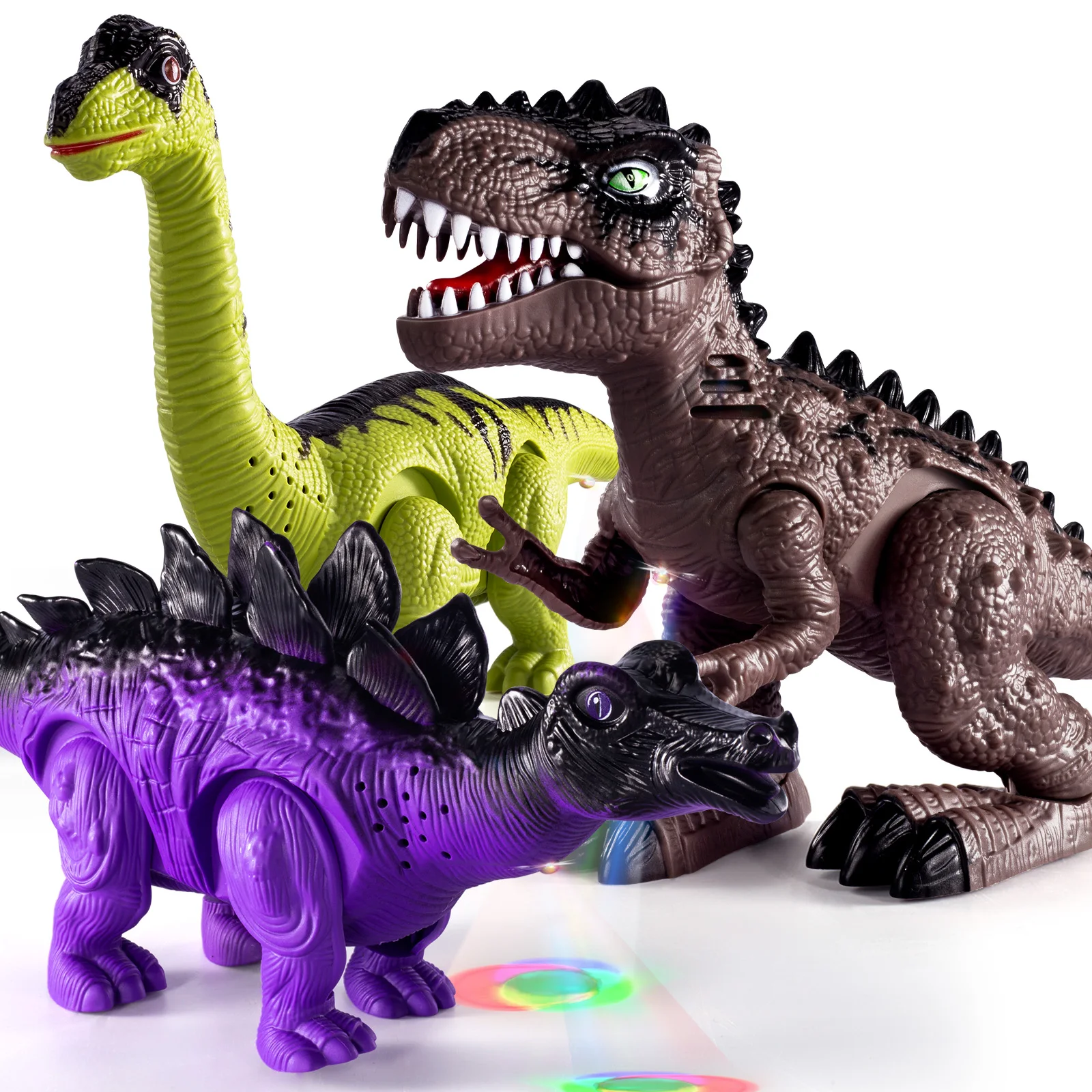 Remote Control Dinosaur Toy Set Walking Dinosaur Electric Dinosaur Toy with Light and Sound Boys Girls Gift