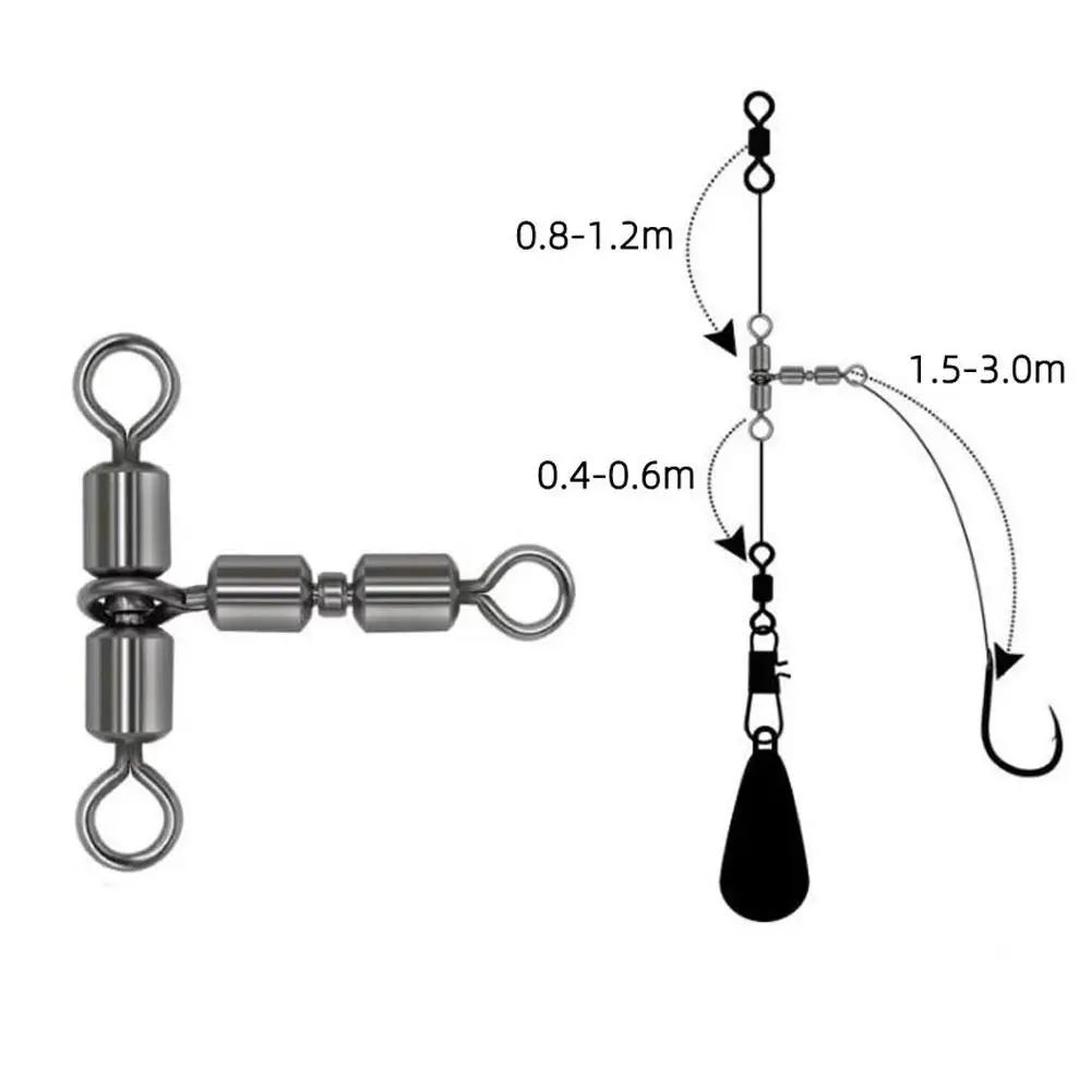 Accessories Rolling Triple Swivels Bearing Connector Fishing Swivel Solid Connector Fishing Connector Solid Ring Fishing Tackle