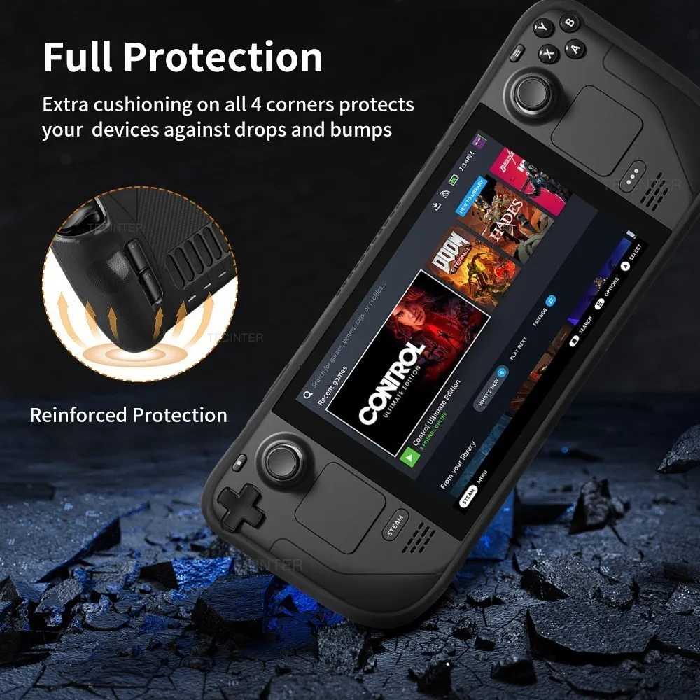 Soft Silicone Protective Case for Steam Deck Console Shockproof Anti-Slip TPU Cover Shell Sleeve for Steam Deck Accessories