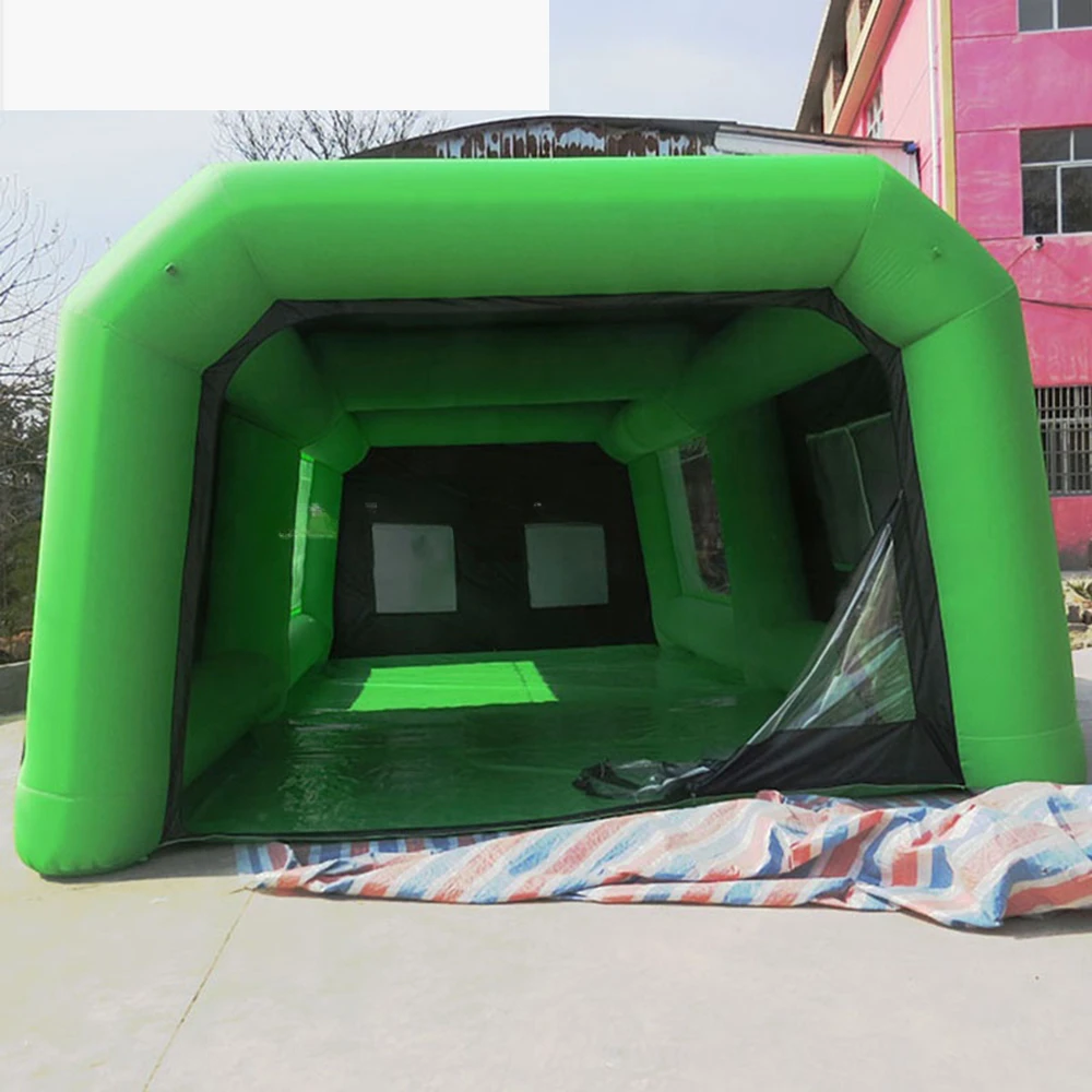 High Quality Green Inflatable Spray Booth blow up Car truck Paint Booth Painting tent Inflatable Car garage Tent for sale