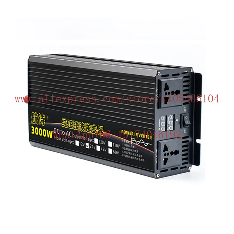 

Car Home Solar Boost High Power Pure Sine Single Digital Display Wave Inverter 12v24v48v60v to 220V