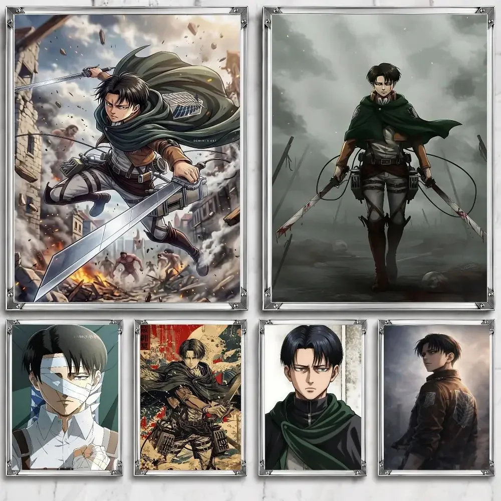Anime L-Levi Ackerman Poster Self Adhesive Wall Decor Waterproof Removable for Bedroom Living Room bar Gift