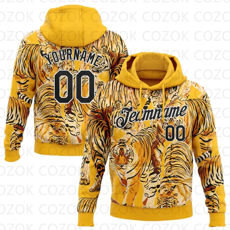 

Customized Hoodie Tiger pattern Color Jersey 3D Printed Unisex Pullovers Hoodie Casual Sweatshirts