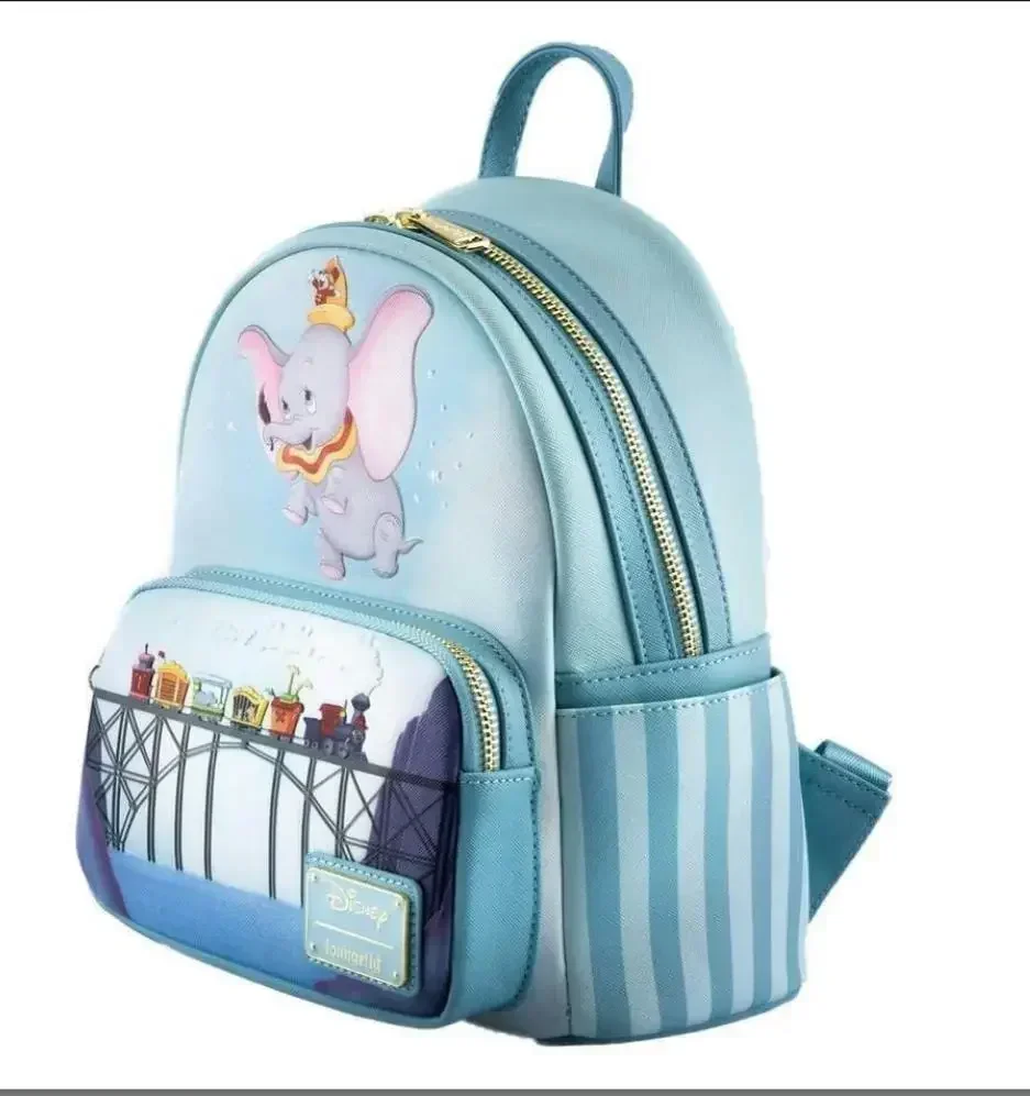 Dumbo Circus Backpack Cartoon Princess PU Leather Brand Women Pink Backpack Handbag Leisure Bag Children Schoolbag