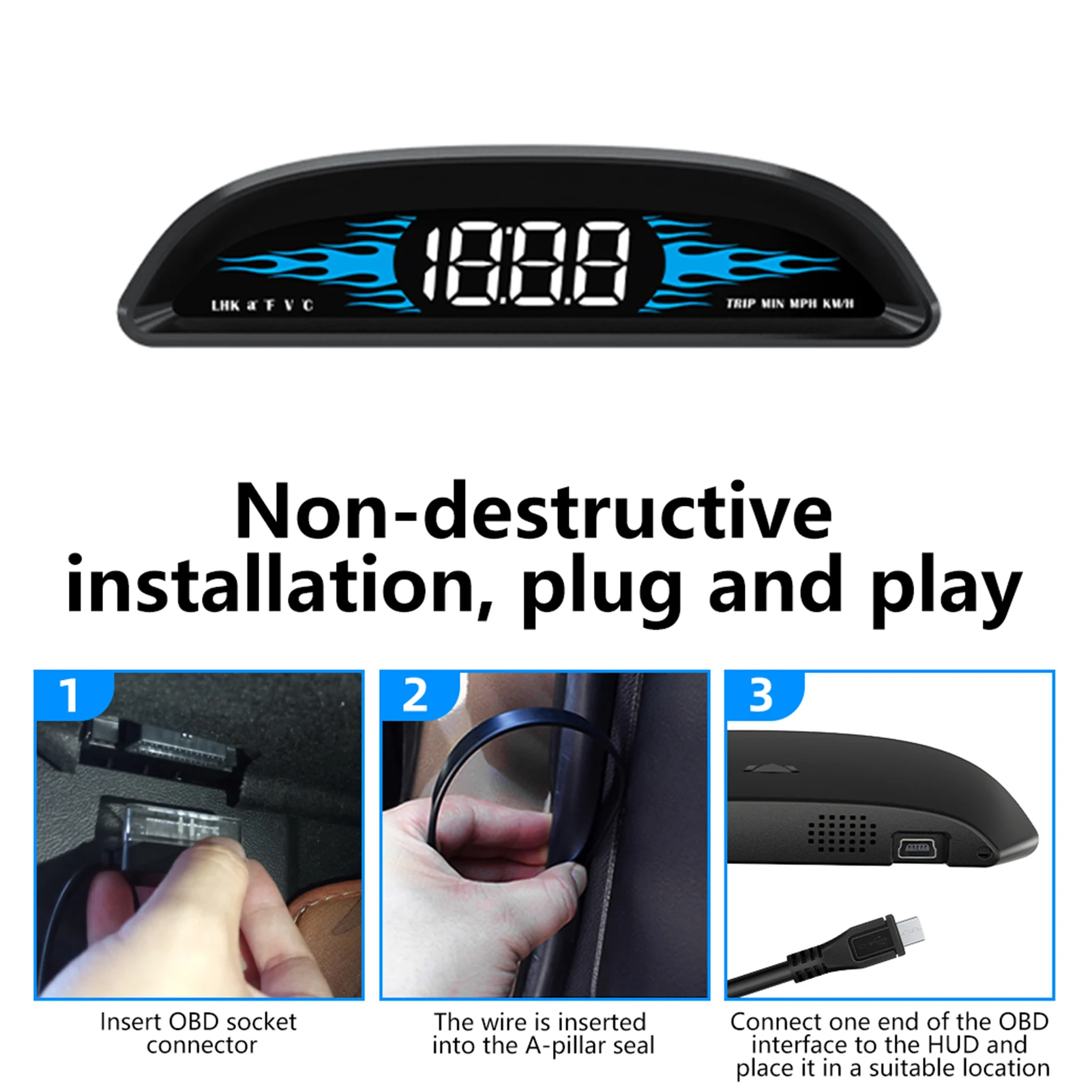 سيارة جديدة obd عداد السرعة رئيس متابعة العرض B2 متعددة الوظائف سيارة تشخيص كاشف عداد السرعة القيادة الآمنة #1