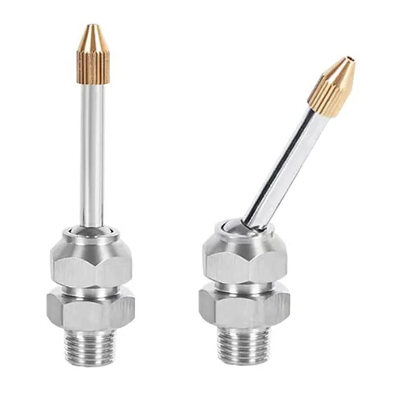 

2 Pcs Coolant Pipe with Brass Cap Adjustable 304 Stainless Steel Screw-In Coolant Nozzle Water Oil Cooling Tube(30Mm)