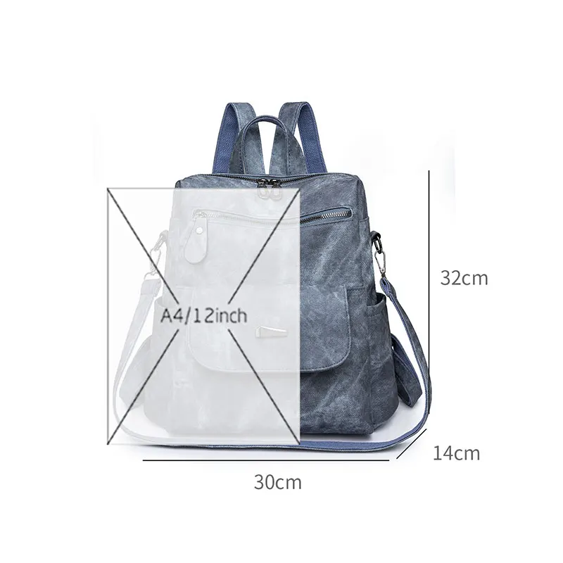 Borsa da donna moda donna zaino in nylon zaino da scuola retrò zaino per ragazze zaino Vintage Bagpack borsa da viaggio semplice