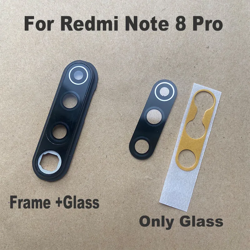 

1PCS For Xiaomi Redmi Note 8 PRO Back Camera Glass Rear Lens Cover With Frame Ahesive Sticker Replacement