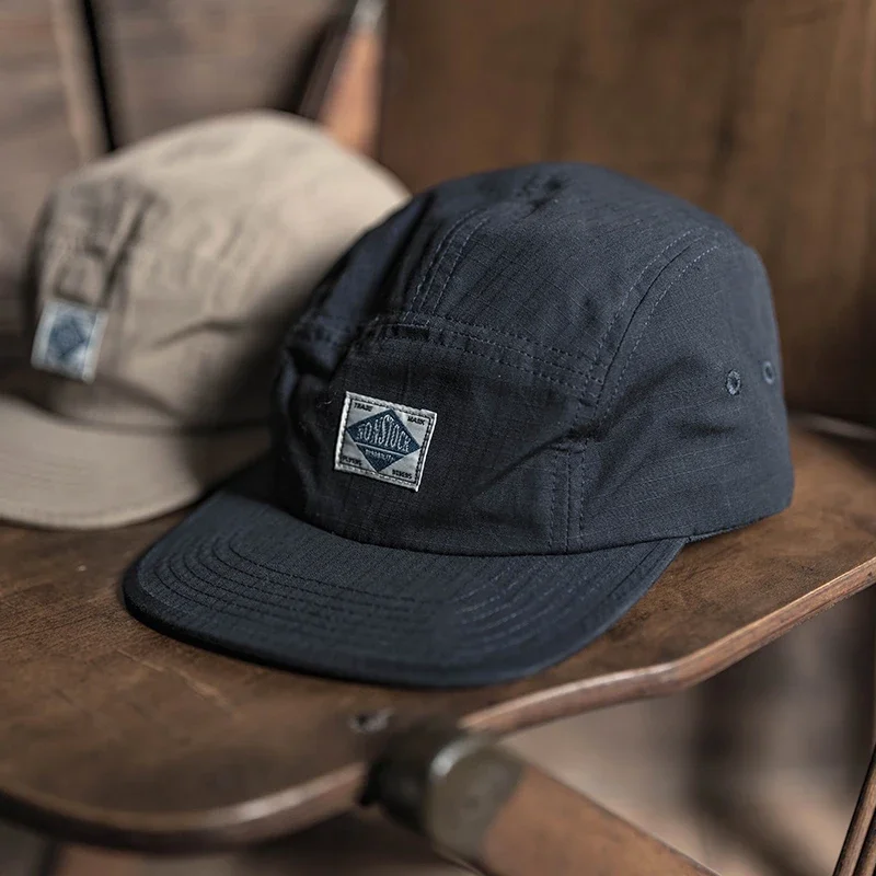 

NON STOCK Ripstop 5-Panel Hat Street Fashion Men's Hip-Hop Flat Peak Baseball Cap