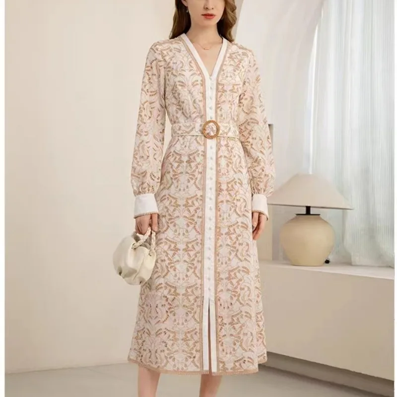 

Ele Embroidered Hollow out Long Sve Women's Dr Spring Autumn Seasonal High End Feel Small Fraance Sle Australia...