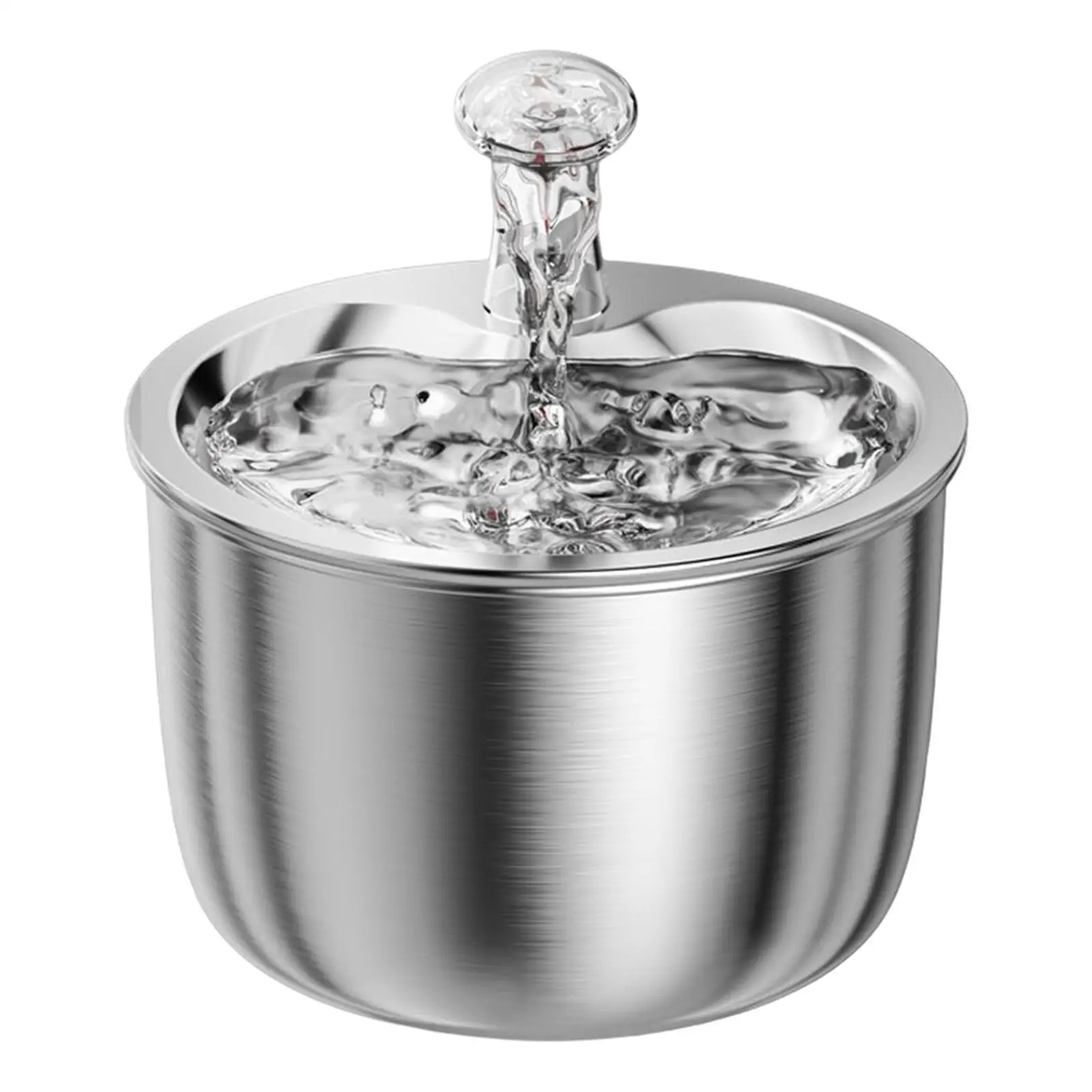 Stainless Steel Cat Feeder Water Dispenser Automatic Filtering for Indoor Dogs Puppies Rabbits Quiet Pump with EU Adapter 2L USB