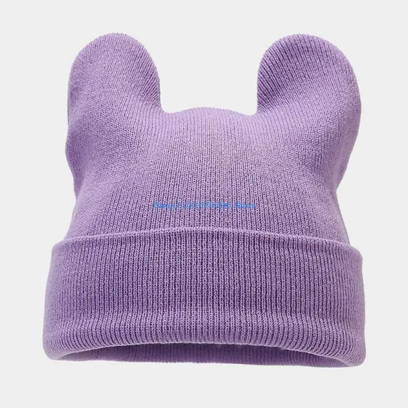 قبعة محبوكة مصنوعة يدويًا على شكل أذن البقرة 400A، قبعة قيادة شتوية لحماية الأذن للفتيات