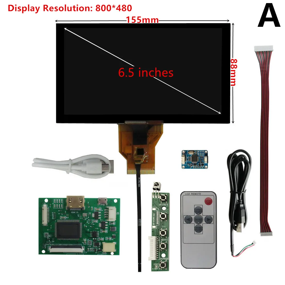 Imagem -02 - Monitor Lcd Driver Control Board Digitador Compatível com Hdmi Touchscreen para Raspberry pi Tft 6.5 10.1