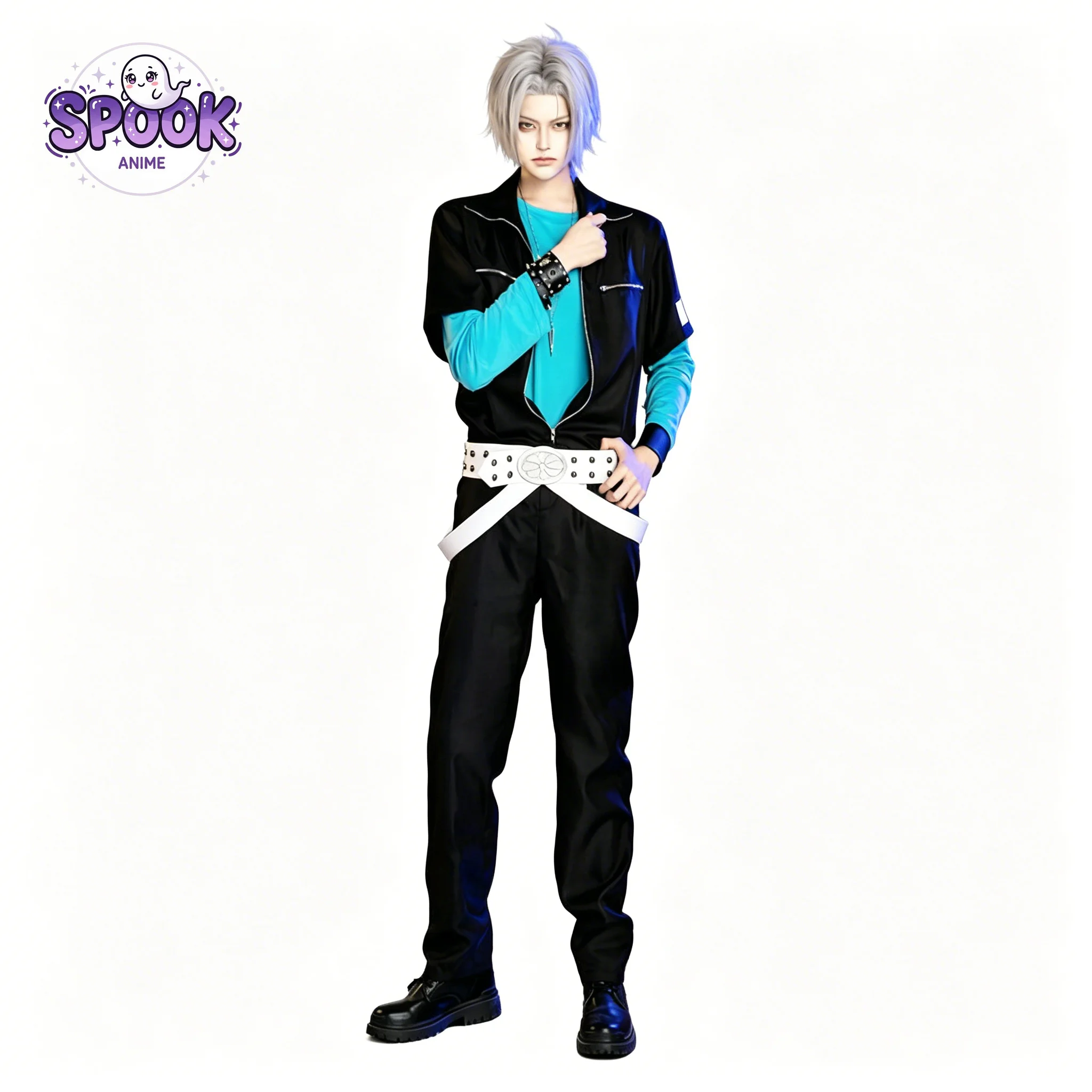 

Hayato Gokudera Katekyo Casual Layered Fashion Hitman Reborn Cosplay Costume Full Set for Men Halloween Comic Con Anime Outfit