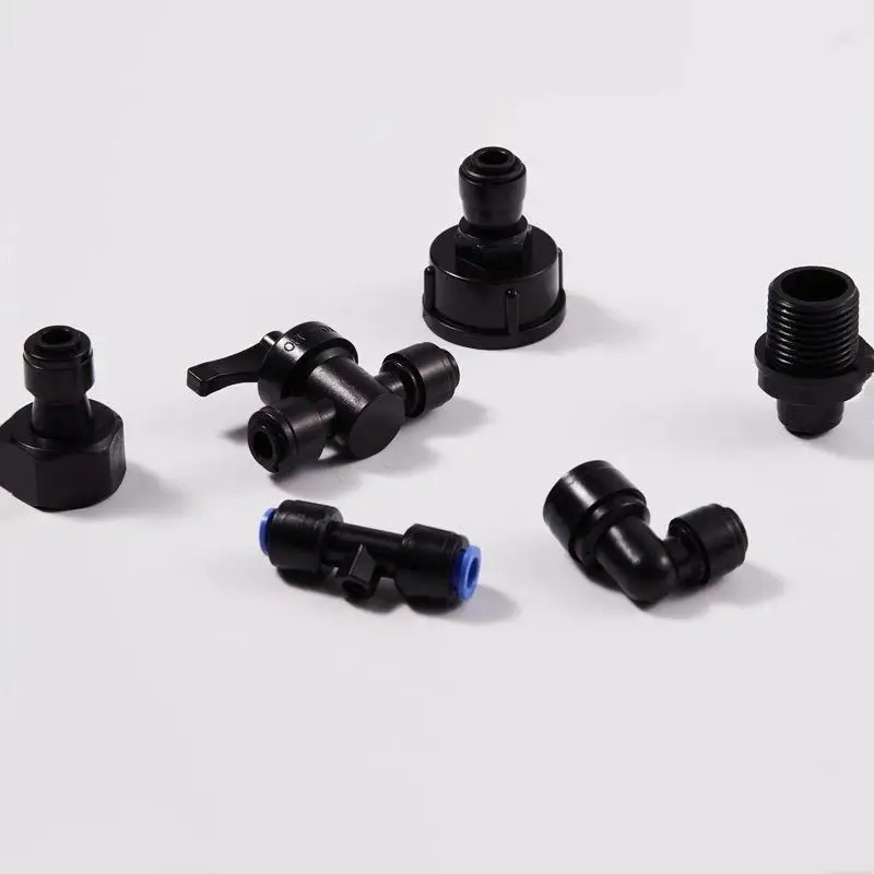 RO Water Fitting Straight Elbow Tee POM Coupling Hose PE Pipe Glass Bulkhead Connector Water Filter Parts 1/4 6.35mm