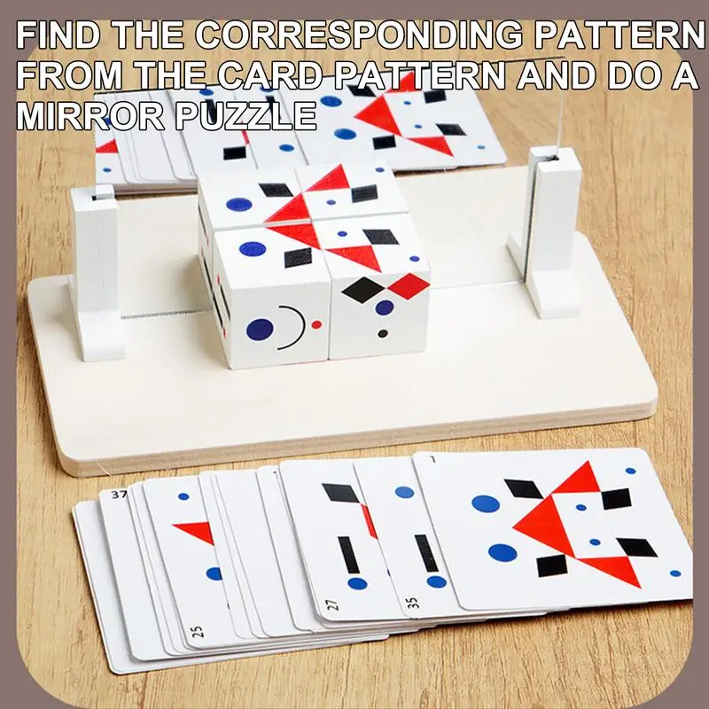 لعبة مكعبات الوجه للأطفال، مكعب ألغاز هندسي، مكعبات بناء خشبية متغيرة للوجه لحفلات السفر في الفصول الدراسية العائلية