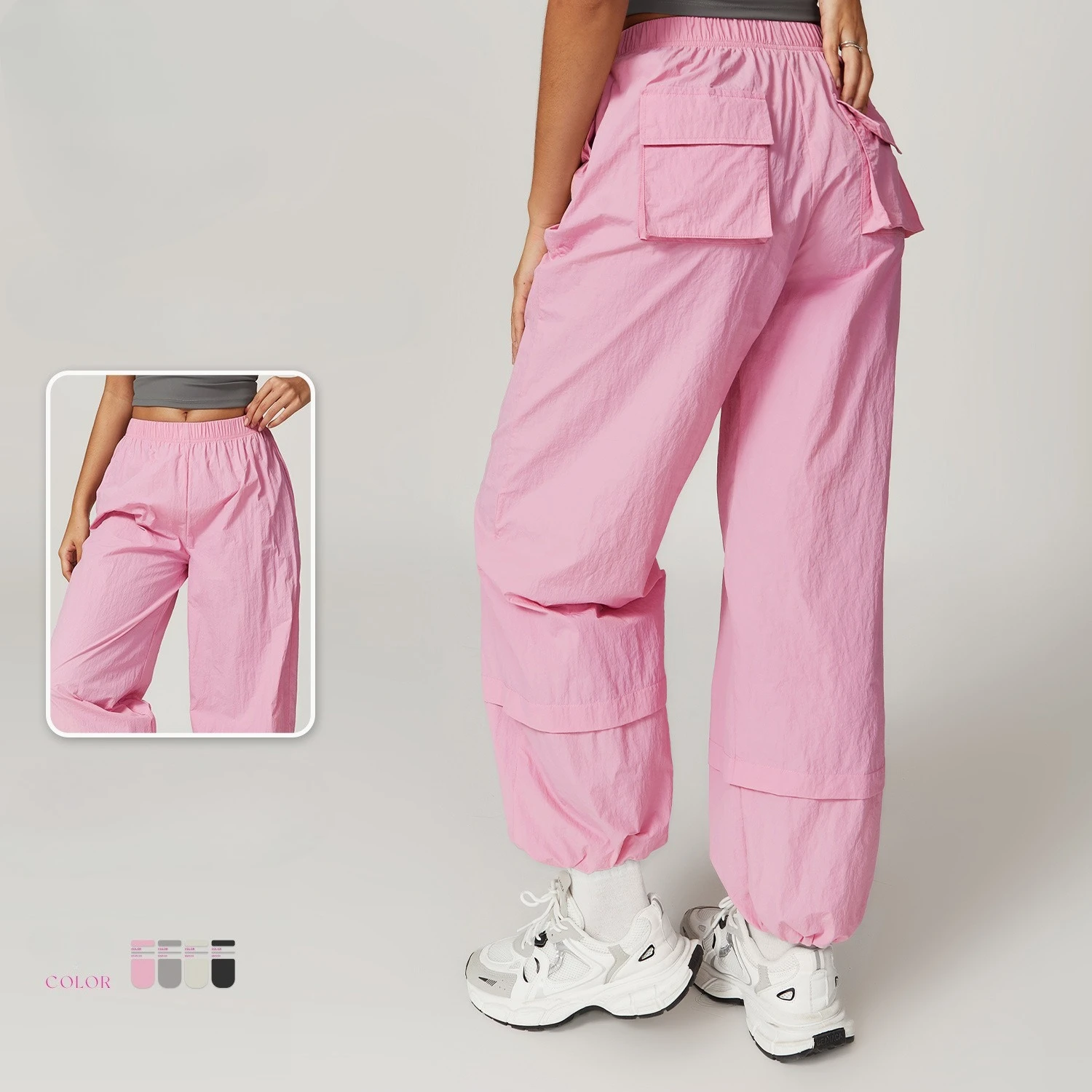 

Женские брюки-парашюты Y2K, уличная одежда, широкие мешковатые спортивные штаны, женские брюки-карго в стиле хип-хоп, спортивные штаны с полосками на щиколотке