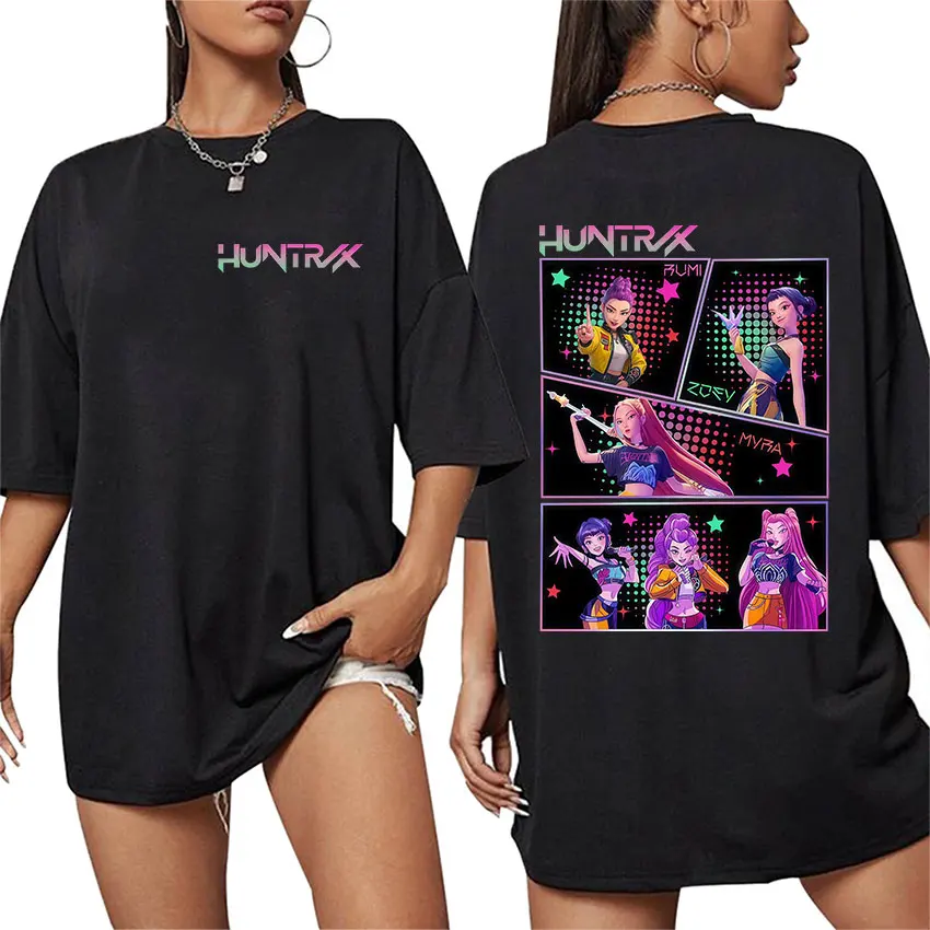 

Hunters Christmas KPop Demon Hunters 2025 Print T-Shirt Men Women Fashion Harajuku T Shirts Fans Gift Short Sleeve T-Shirts Tops