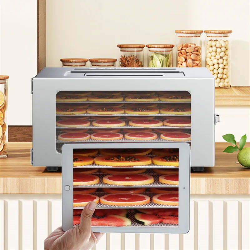 6-Tier Stainless Steel Food Dehydrator with Touch Control Adjustable Temperature, for Jerky, Fruits, Herbs Drying Machine,