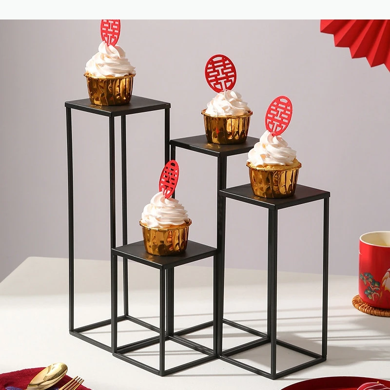 

Solid Color Metal Snacks Dessert Stand Bread Cake Display Stands Plates Home Serving Fruit Kitchen Accessories
