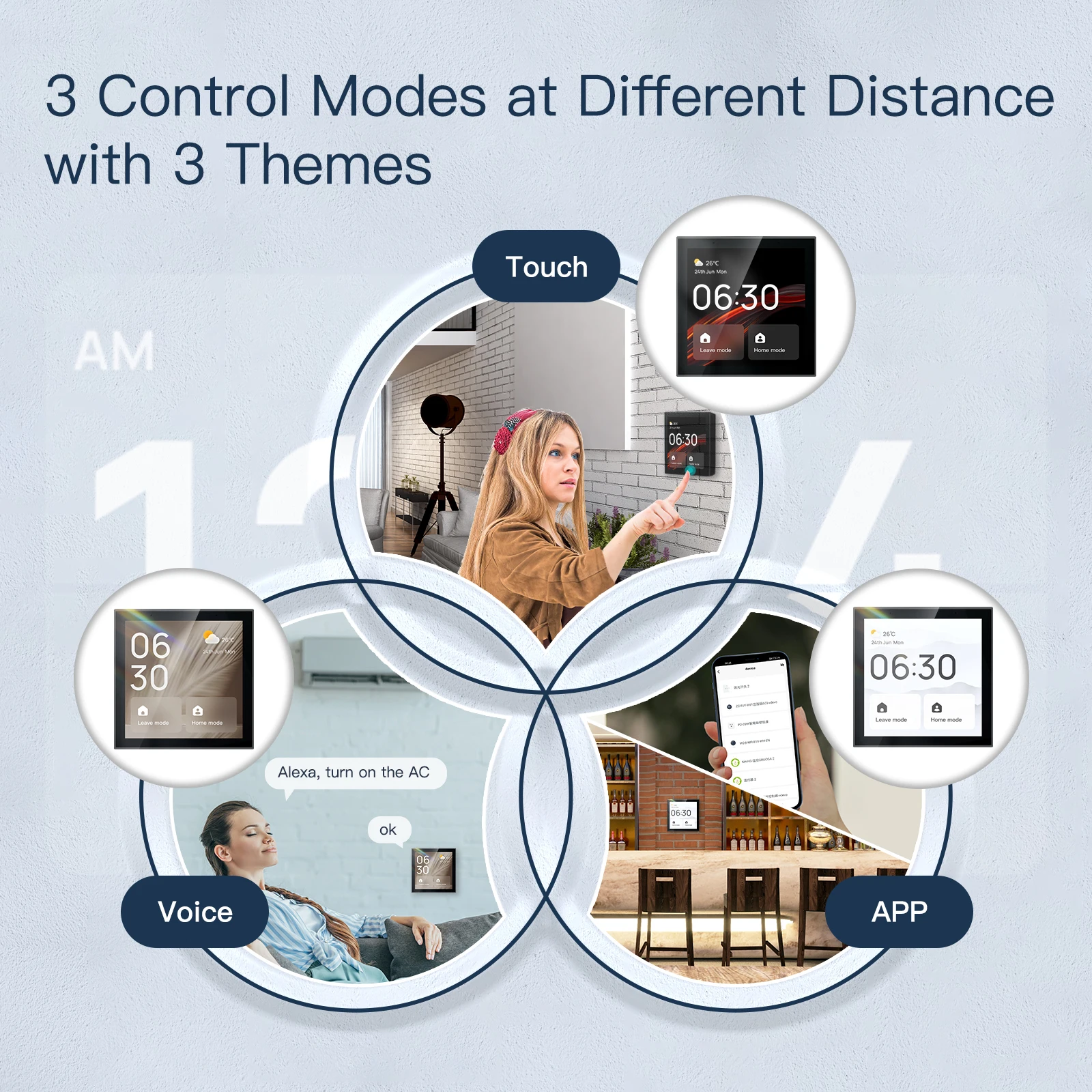 Tuya Wireless Smart Home Gateway Zigbee, Controle de Voz Alexa Integrado, Painel de Controle Central, Smart Life, 4 ", 2024