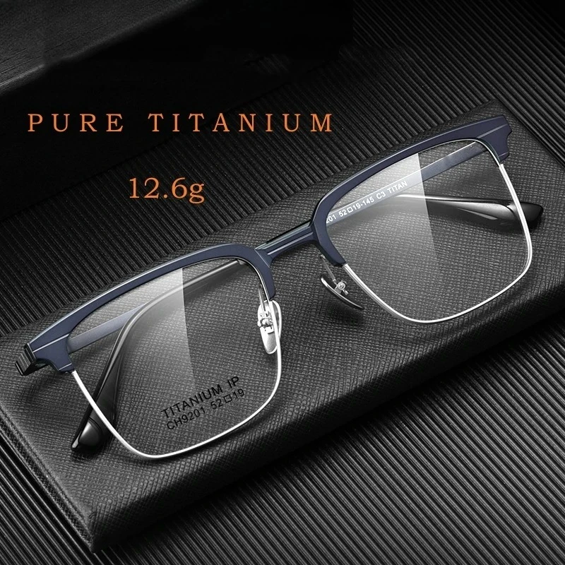 OLLYMURS Square Ultra-light คุณภาพสูงขนาดเล็กที่กําหนดเองแว่นตา Retro Pure Titanium ธุรกิจกรอบแว่นตาผู้ชายแว่นตา