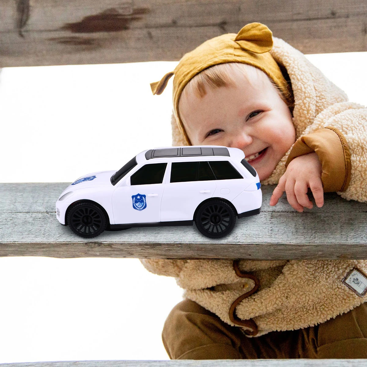 

Plastic Electric Police Car Toy For Children Educational Hand Eye Coordination Development Non Remote Control Kids Car