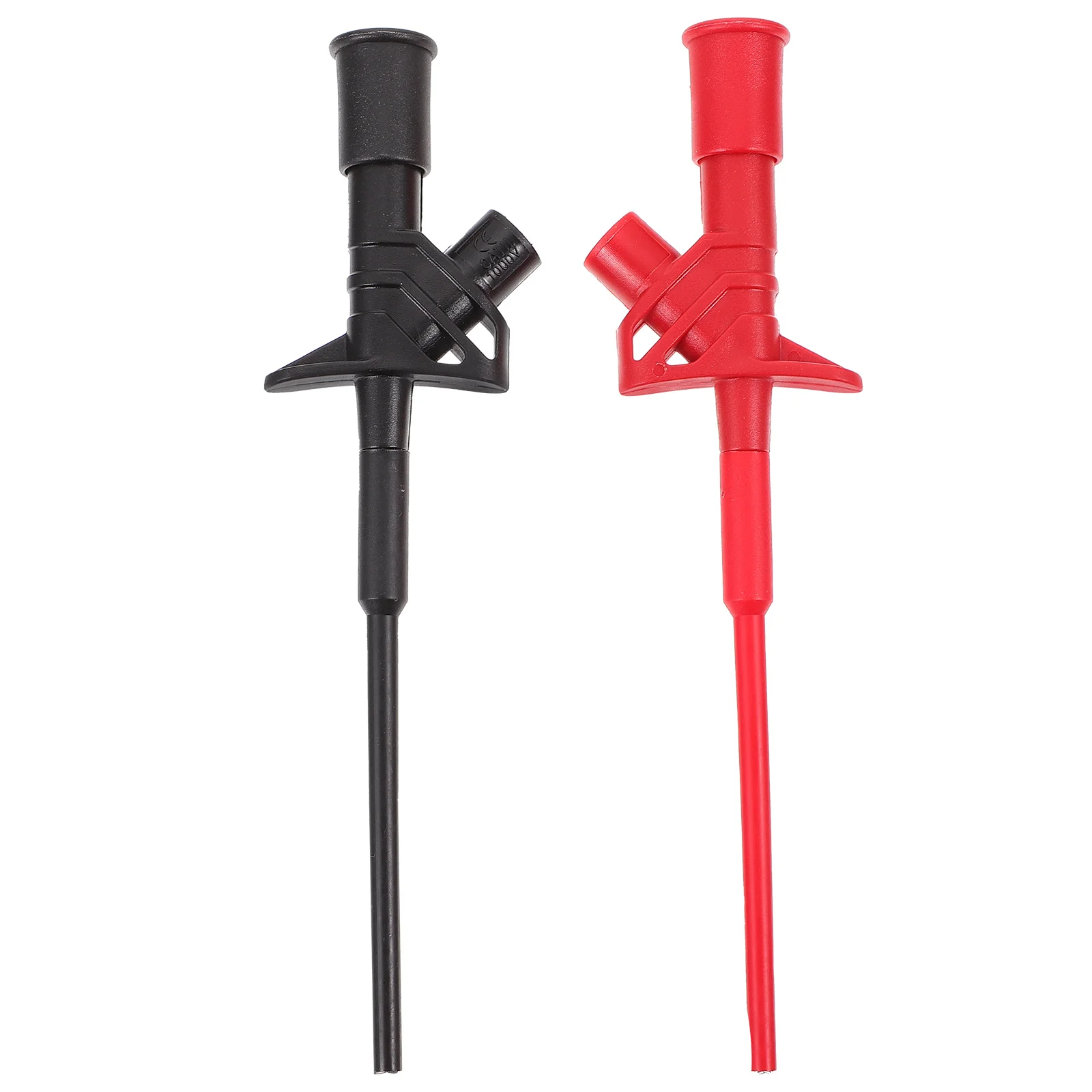 

2Pcs Insulation Piercing Clip Lead Tester Black Red Probes Spring Brass Stainless Steel Nylon 4mm Socket Accessories