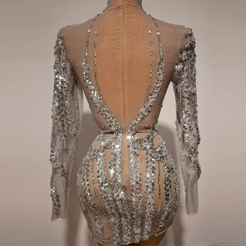 Mulheres cantor jazz dança traje lantejoulas festa noite outfit bar boate pólo dança roupas palco festival vestido xs10540