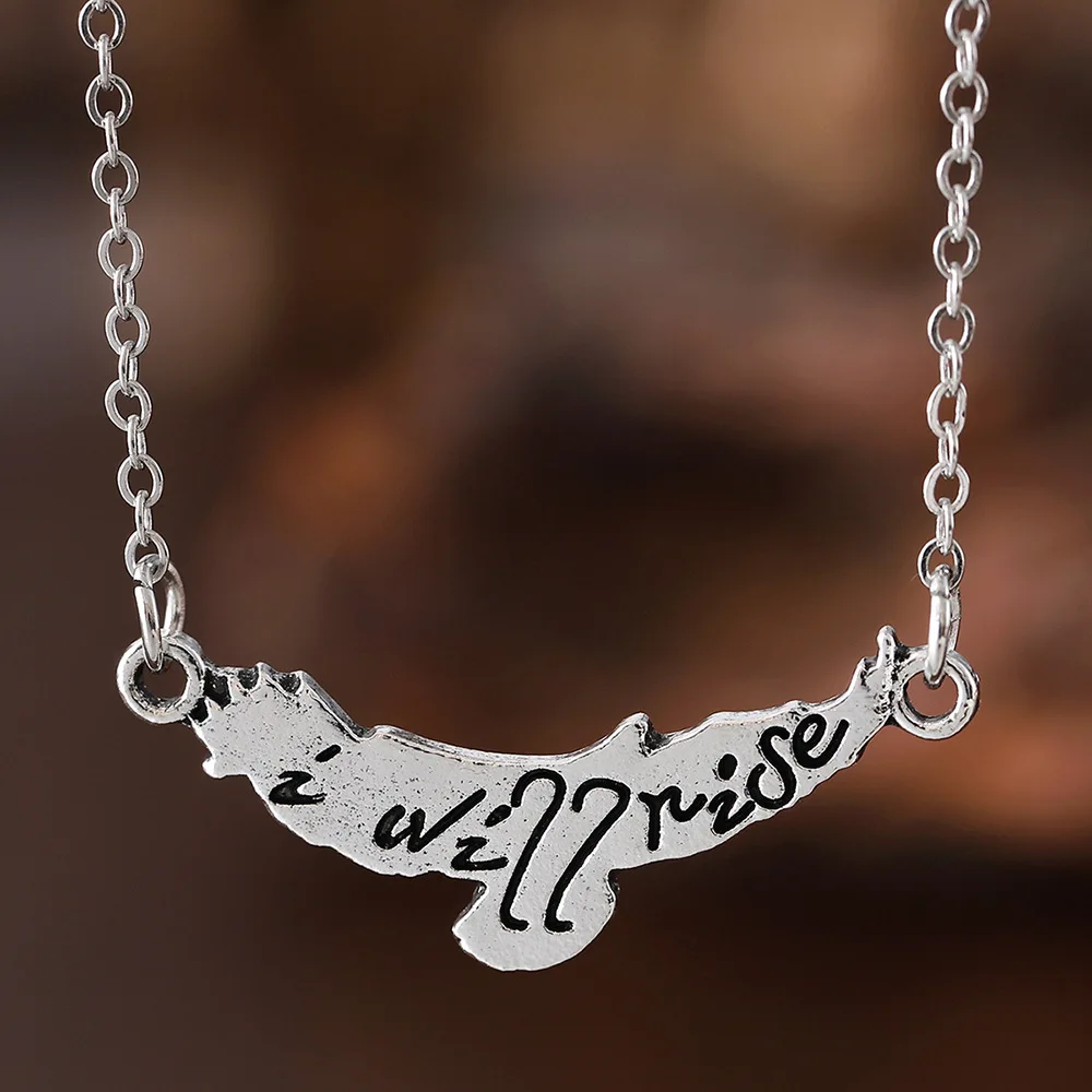 

DIY accessories European and American cross-border retro old eagle letter printing punk street pendant necklace personalized cre