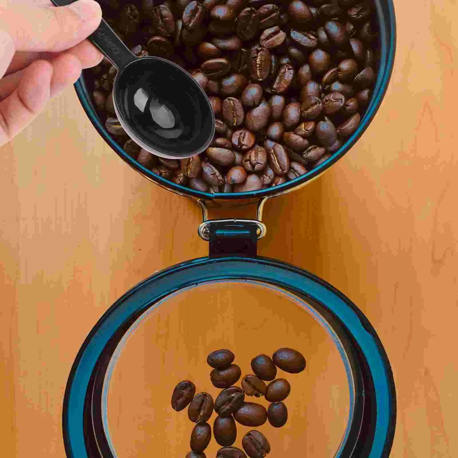 5 Pcs Coffee Bean Scoop Measuring Cups Milk Powser Spoons Tablespoon Measure Black Kitchen Cooking Tool