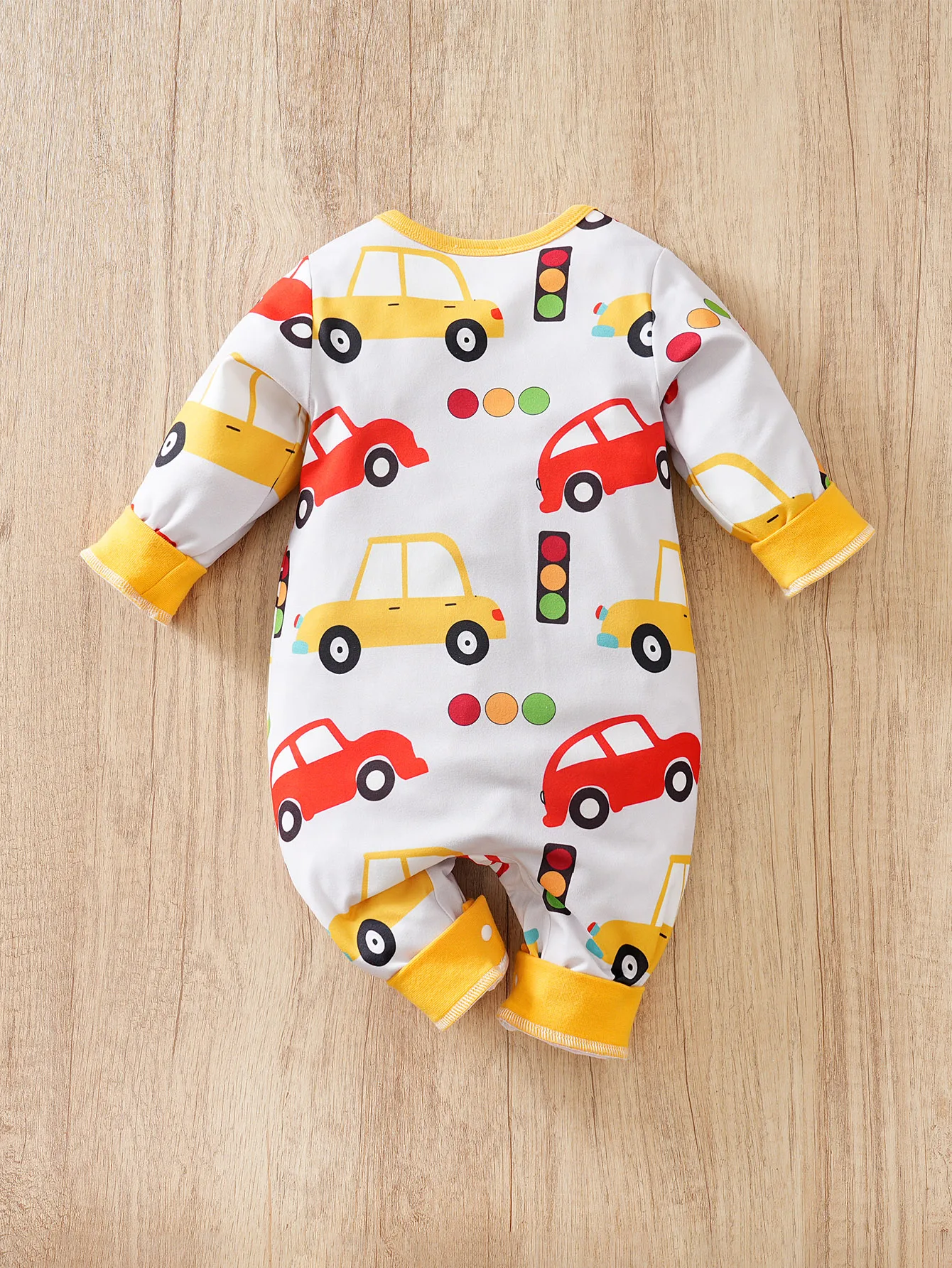 0-36M Fashionable Spring and Autumn Newborn Long sleeved jumpsuit full print engineering car cotton baby boys and girls
