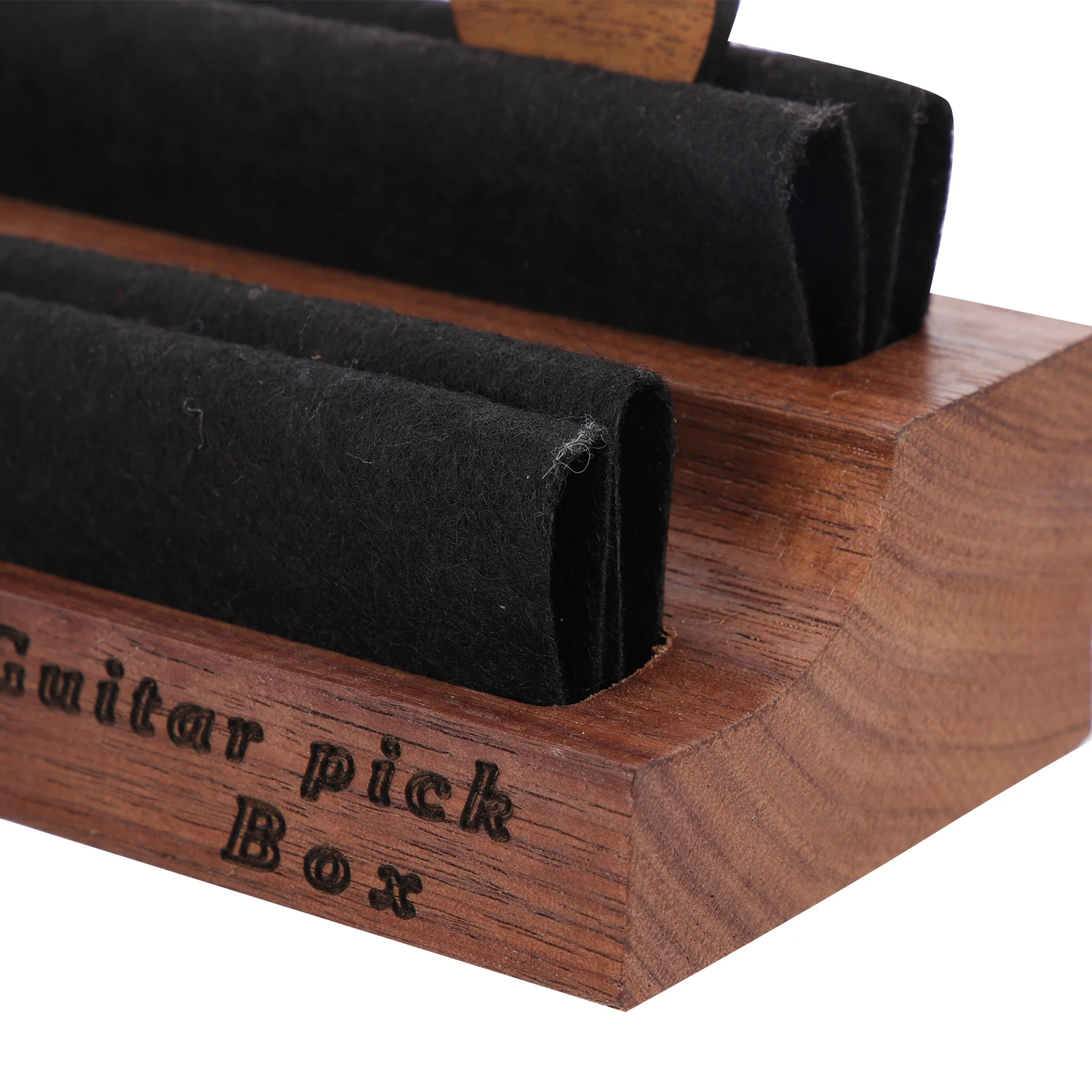 

1 set Wooden Guitar Pick Holder Box for Players with Smooth Surface Storage Case Rack Display Thick Picks Gifts