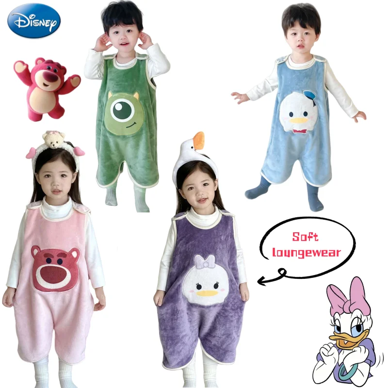 

Disney Lotso Mike Mickey Mouse Donald Duck Anime Peripherals Creative Cartoon Print Autumn Winter Home Warm Loungewear Gifts