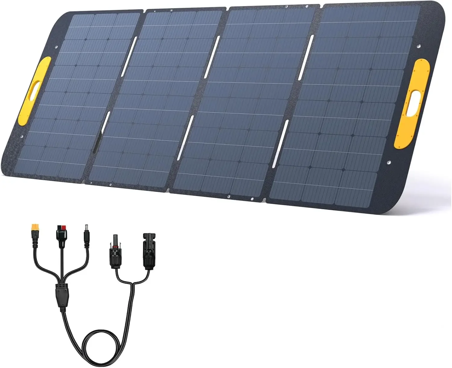 23% efficiency foldable solar panel w/ IP67 waterproof and MC-4 Anderson XT60 DC5521 adapter and adjustable bracket