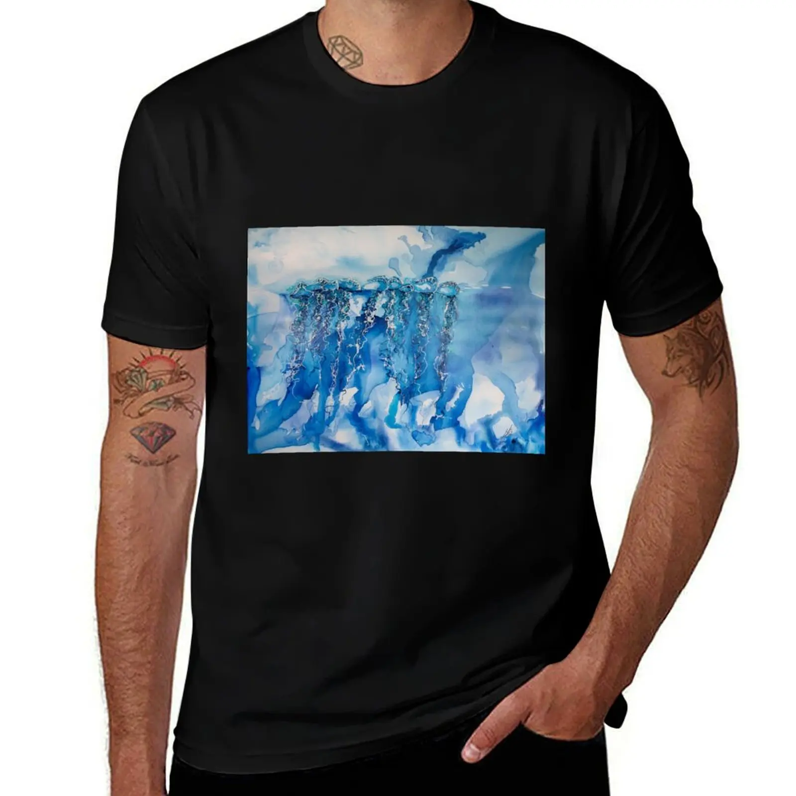 

Danger in Indigo T-Shirt Plus Size Solid Color T-Shirt