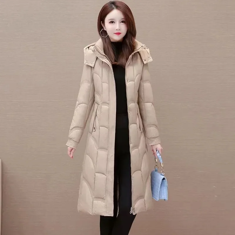 2023 New Snow Wear Woman Jacket Winter Down Parkas Thick Warm Coats Hooded Cotton Padded Female Casual Outwear