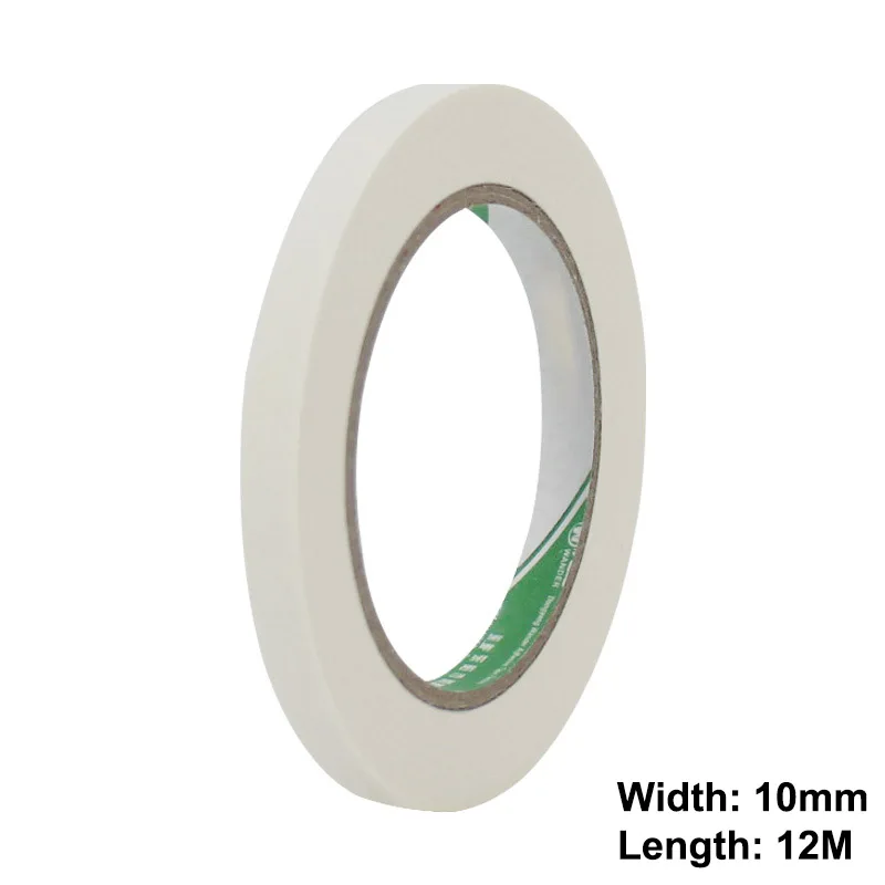 1 pz 12 m/rotolo nastro adesivo colore bianco 10mm larghezza nastro laterale singolo carta crespa adesiva per pittura a olio schizzo disegno forniture