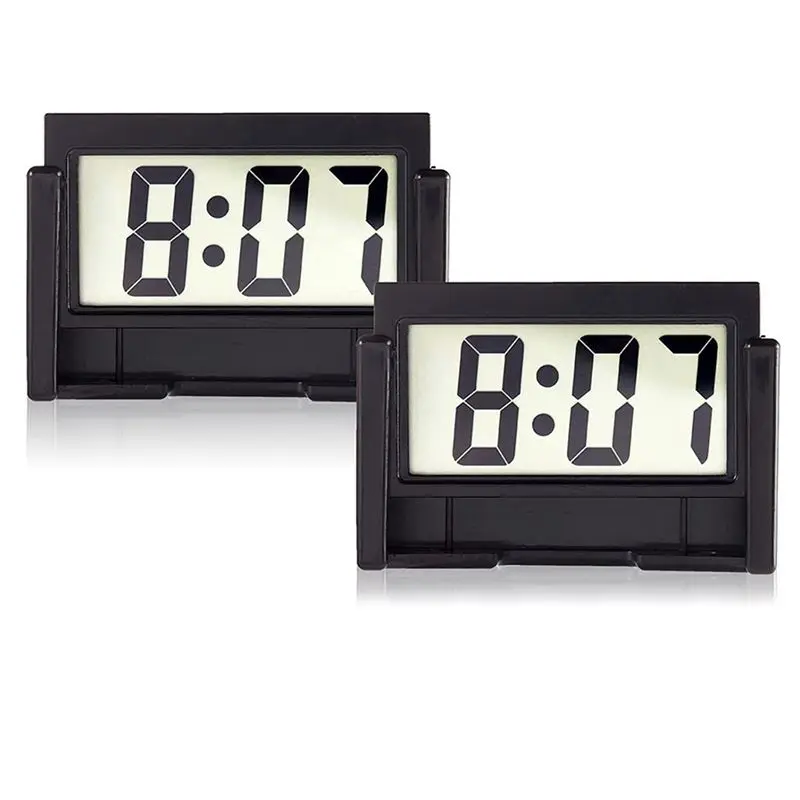 AMEXIAOXU  Small Digital Car Dashboard Clock Battery Operated Big Clear LCD Time Display For Automotive, Motorcycle &Truck